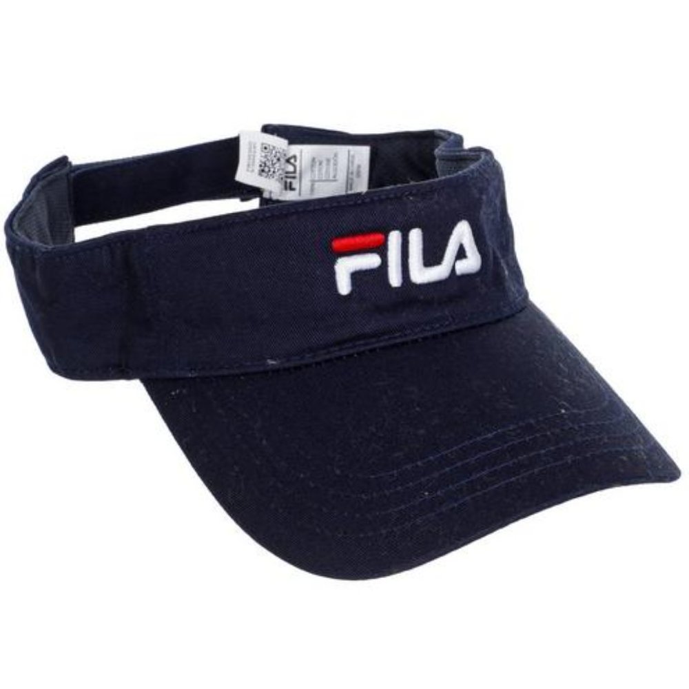 SOLD Fila Logo Visor Superlite Adjustable Sun Visor Cap Hat Blue /White NEW/NWT! - Picture 2 of 6